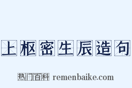 上枢密生辰造句是什么意思的图片